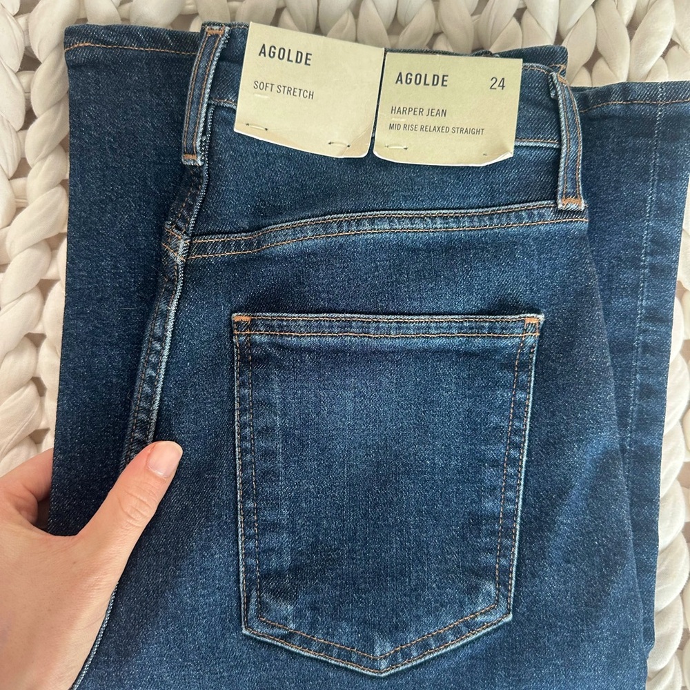 NWT Agolde Harper Mid Rise Straight in Formation Size 24